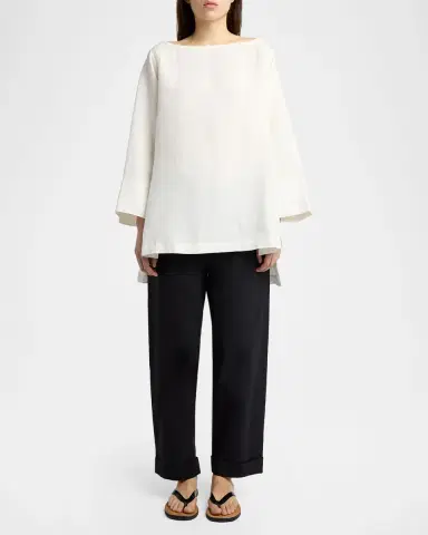The Row Junia Boat-Neck Linen Top | Thumbnail 2 The Row Junia Boat-Neck Linen Top | Thumbnail 2
