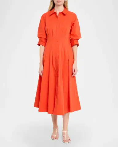 Simkhai Jazz Poplin Pintuck Midi Shirtdress | Thumbnail 2 Simkhai Jazz Poplin Pintuck Midi Shirtdress | Thumbnail 2