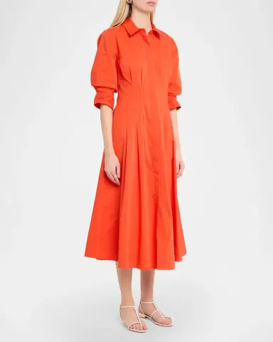 Simkhai Jazz Poplin Pintuck Midi Shirtdress | Thumbnail 4 Simkhai Jazz Poplin Pintuck Midi Shirtdress | Thumbnail 4