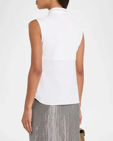 Peserico Sleeveless Linen-Cotton Shirt | Thumbnail 3