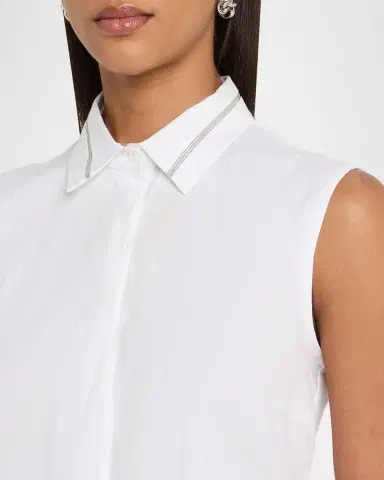 Peserico Sleeveless Linen-Cotton Shirt | Thumbnail 5