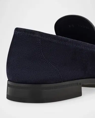 Ferragamo Men's Grandioso Suede Gancio-Bit Loafers | Thumbnail 4 Ferragamo Men's Grandioso Suede Gancio-Bit Loafers | Thumbnail 4
