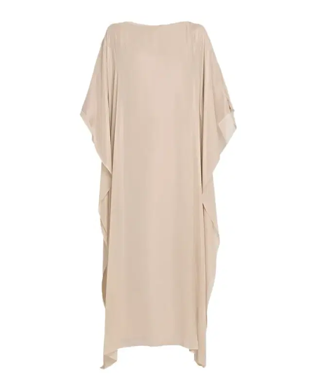 Keyhole Back Cotton-Blend Caftan Maxi Dress