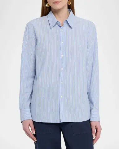 Nili Lotan Raphael Striped Classic Shirt | Thumbnail 4 Nili Lotan Raphael Striped Classic Shirt | Thumbnail 4