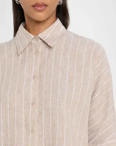 Peserico Chain-Trim Linen Shirt | Thumbnail 5