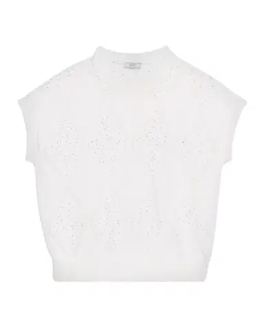 Peserico Tricot Sequin Diamond-Pattern Cotton Sweater | Thumbnail 1