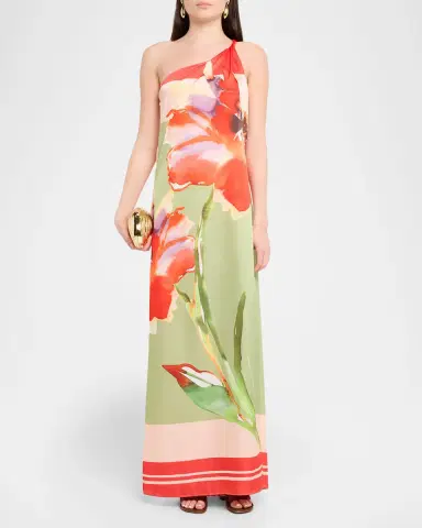 MISA Los Angeles Dounia Asymmetric Satin Maxi Dress | Thumbnail 2 MISA Los Angeles Dounia Asymmetric Satin Maxi Dress | Thumbnail 2