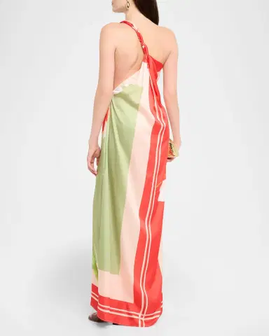 MISA Los Angeles Dounia Asymmetric Satin Maxi Dress | Thumbnail 3 MISA Los Angeles Dounia Asymmetric Satin Maxi Dress | Thumbnail 3