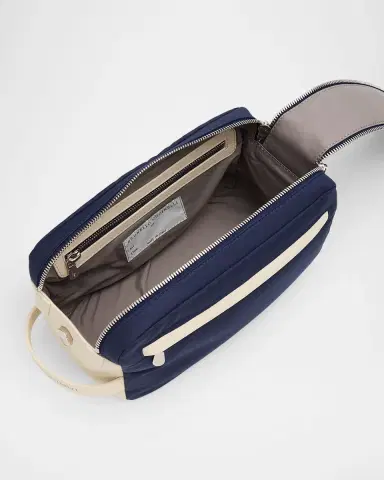 Brunello Cucinelli Men's Leather Double-Zip Toiletry Bag | Thumbnail 4 Brunello Cucinelli Men's Leather Double-Zip Toiletry Bag | Thumbnail 4