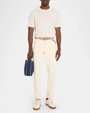 Brunello Cucinelli Men's Leather Double-Zip Toiletry Bag | Thumbnail 5 Brunello Cucinelli Men's Leather Double-Zip Toiletry Bag | Thumbnail 5