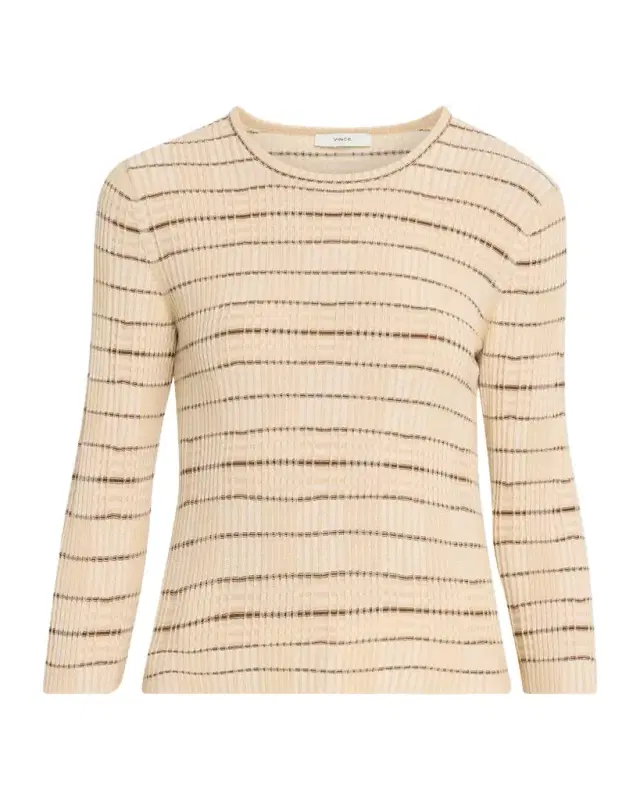Vince Plaid Elbow-Sleeve Sweater