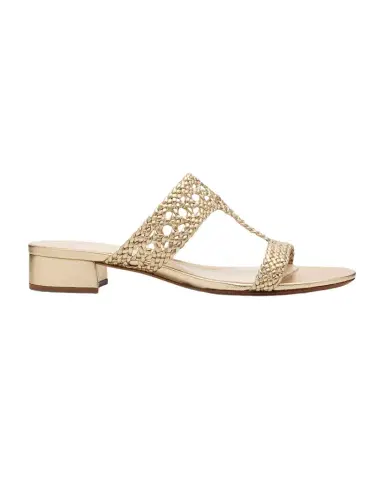 Alexandre Birman Braided Metallic Leather Block-Heel Sandals | Thumbnail 1