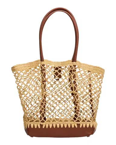 SIMKHAI Caspian Open-Work Raffia Tote Bag | Thumbnail 1