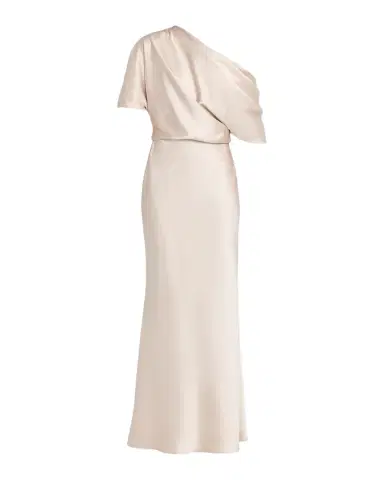 Amsale Draped Satin One-Shoulder Gown | Thumbnail 1