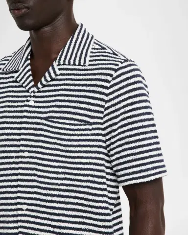 Simkhai Men's Cedric Stripe Short-Sleeve Shirt | Thumbnail 5 Simkhai Men's Cedric Stripe Short-Sleeve Shirt | Thumbnail 5