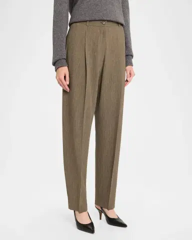 The Row Gianni Wool Pleated Tapered-Leg Pants | Thumbnail 4 The Row Gianni Wool Pleated Tapered-Leg Pants | Thumbnail 4