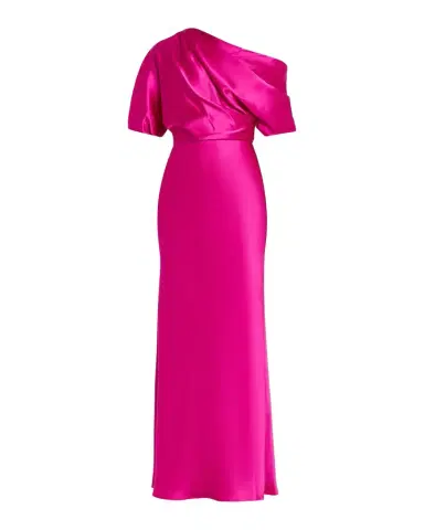 Amsale Draped Satin One-Shoulder Gown | Thumbnail 1
