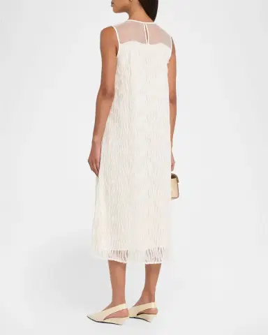 Peserico Sleeveless A-Line Midi Dress | Thumbnail 3 Peserico Sleeveless A-Line Midi Dress | Thumbnail 3