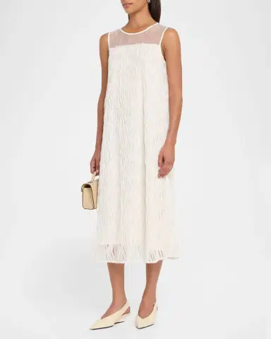 Peserico Sleeveless A-Line Midi Dress | Thumbnail 4 Peserico Sleeveless A-Line Midi Dress | Thumbnail 4