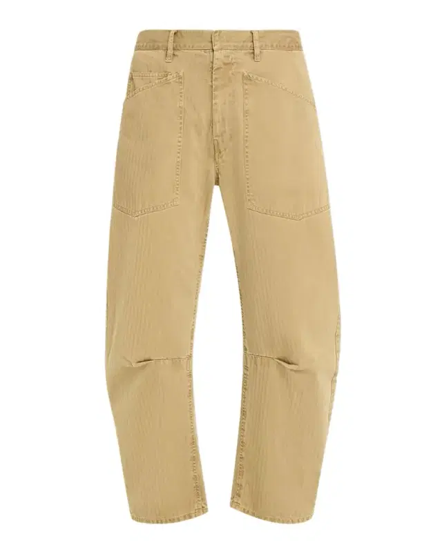 Shon Herringbone Barrel-Leg Ankle Pants
