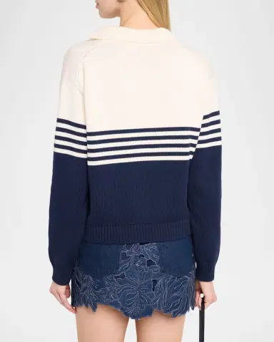 SIMKHAI Jules Stripe Polo Sweater | Thumbnail 3