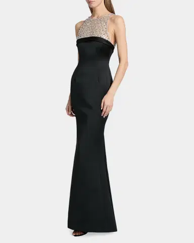 Atelier Prabal Gurung Hunter Crystal And Satin Halter Trumpet Gown | Thumbnail 4 Atelier Prabal Gurung Hunter Crystal And Satin Halter Trumpet Gown | Thumbnail 4