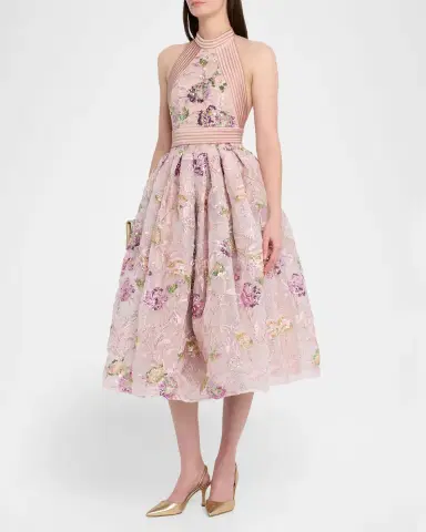 Zhivago The Bertolini Floral Embellished Midi Dress | Thumbnail 4