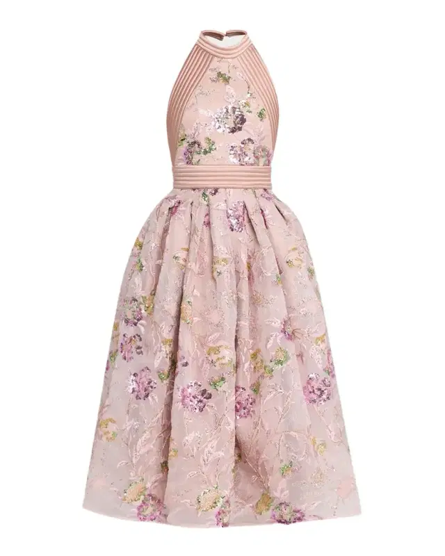 ZHIVAGO The Bertolini Floral Embellished Midi Dress