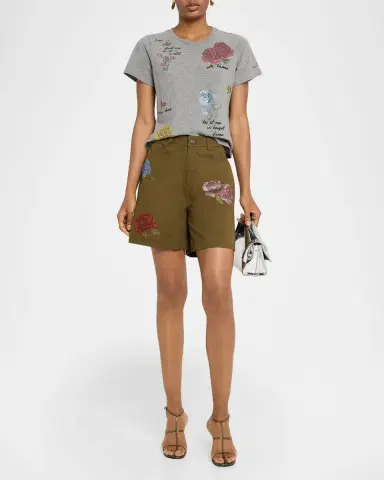 Cinq à Sept Betsy Heatset Roses Cargo Shorts | Thumbnail 2