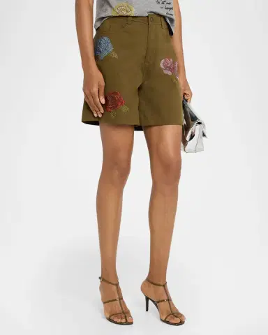 Cinq à Sept Betsy Heatset Roses Cargo Shorts | Thumbnail 4
