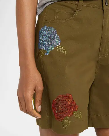 Cinq à Sept Betsy Heatset Roses Cargo Shorts | Thumbnail 5