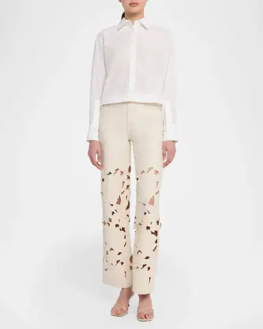 Simkhai Kacey Cotton Lace Long-Sleeve Top | Thumbnail 2
