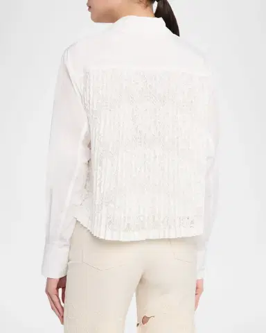 Simkhai Kacey Cotton Lace Long-Sleeve Top | Thumbnail 3
