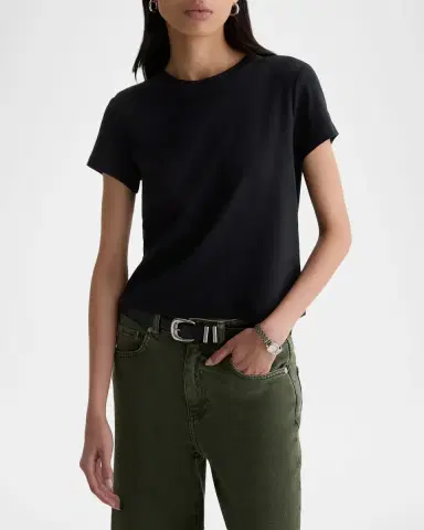 AG Jeans Sadie Crewneck Baby Rib Tee | Thumbnail 4