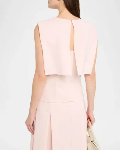 PRABAL GURUNG Fold Layered Crepe Sleeveless Top | Thumbnail 3