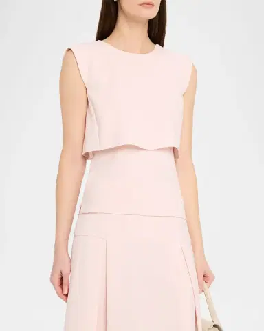 PRABAL GURUNG Fold Layered Crepe Sleeveless Top | Thumbnail 4