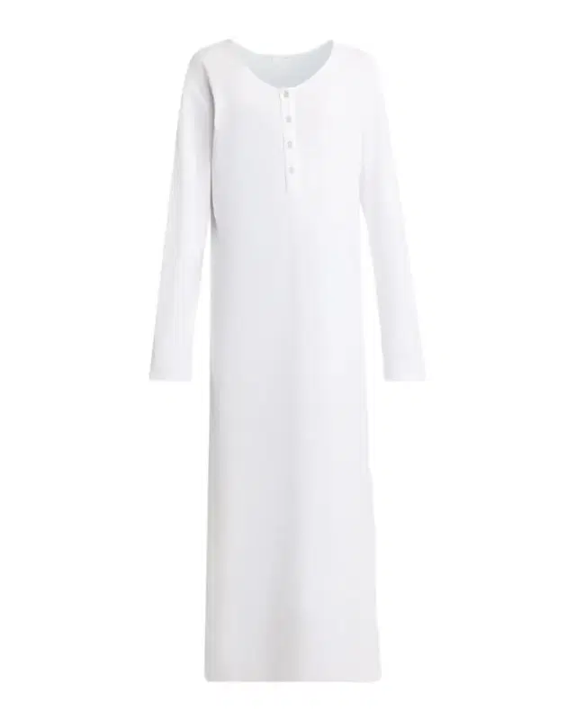 Latoya Long-Sleeve Crewneck Cotton Midi Dress