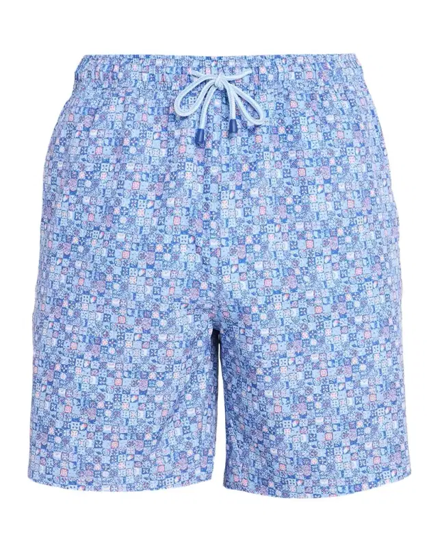 Peter Millar Men 's Santorini Tiles Swim Trunks