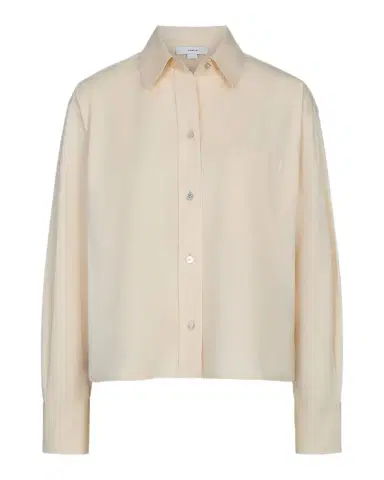 Vince Cropped Long-Sleeve Shirt | Thumbnail 1 Vince Cropped Long-Sleeve Shirt | Thumbnail 1