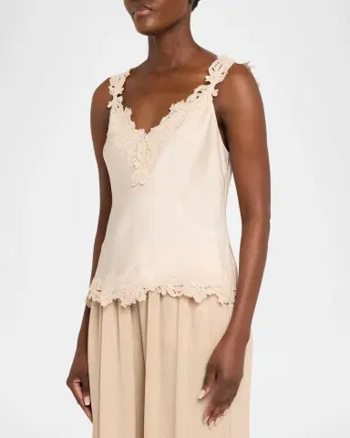 Kobi Halperin Faye Sleeveless Lace-Trim Blouse | Thumbnail 4 Kobi Halperin Faye Sleeveless Lace-Trim Blouse | Thumbnail 4