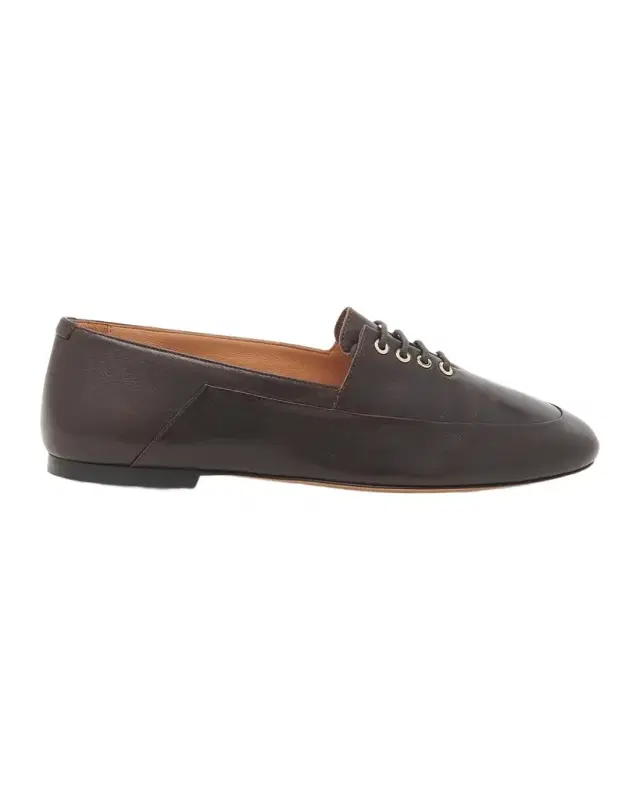Jil Sander Elyss Leather Lace-Up Loafers