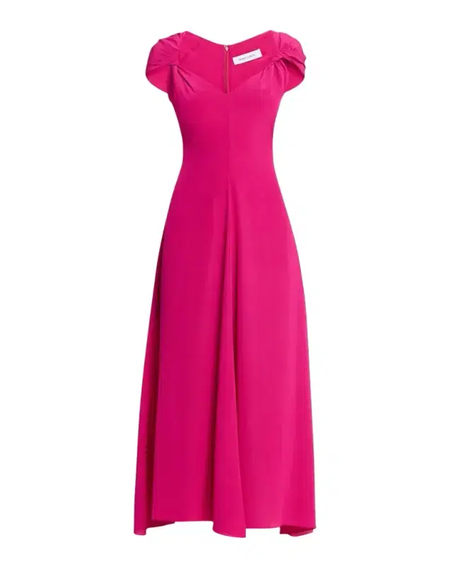 Twisted Cap-Sleeve A-Line Midi Dress Twisted Cap-Sleeve A-Line Midi Dress