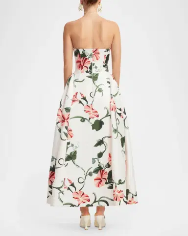 LEO LIN Violet Strapless Bustier Maxi Dress with Neck Tie | Thumbnail 3 LEO LIN Violet Strapless Bustier Maxi Dress with Neck Tie | Thumbnail 3