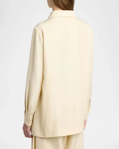 The Row Lucetta Silk Button-Front Shirt | Thumbnail 3 The Row Lucetta Silk Button-Front Shirt | Thumbnail 3
