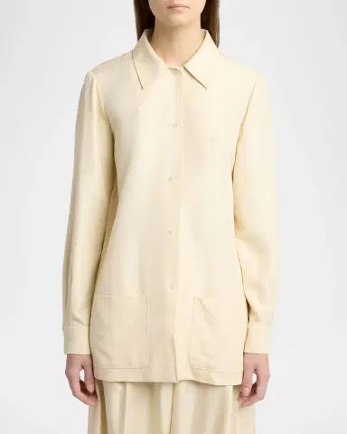 The Row Lucetta Silk Button-Front Shirt | Thumbnail 4 The Row Lucetta Silk Button-Front Shirt | Thumbnail 4
