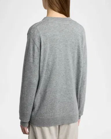 The Row Nian Cashmere V-Neck Sweater | Thumbnail 3 The Row Nian Cashmere V-Neck Sweater | Thumbnail 3