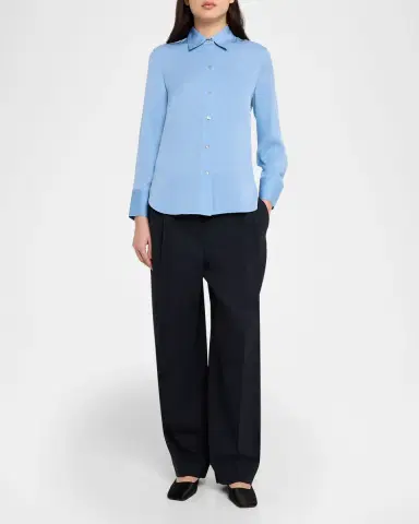 Vince Classic Button-Front Blouse | Thumbnail 2