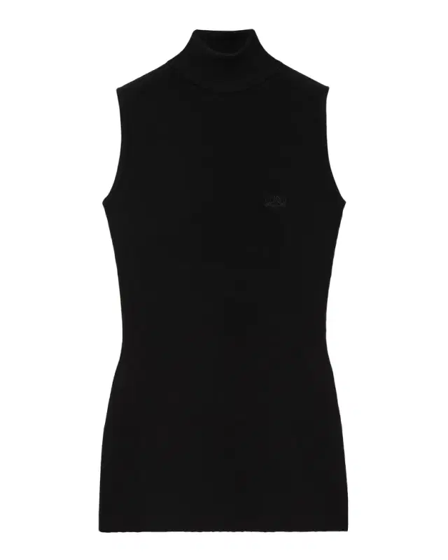 Turtleneck Sleeveless Knit Sweater