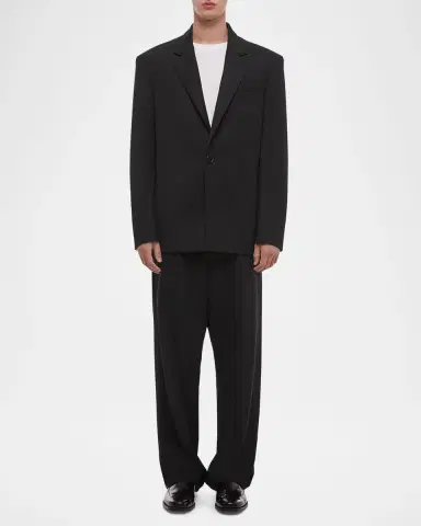 Helmut Lang Men's Wool Gabardine Relaxed-Fit Blazer | Thumbnail 2