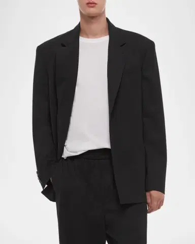 Helmut Lang Men's Wool Gabardine Relaxed-Fit Blazer | Thumbnail 6